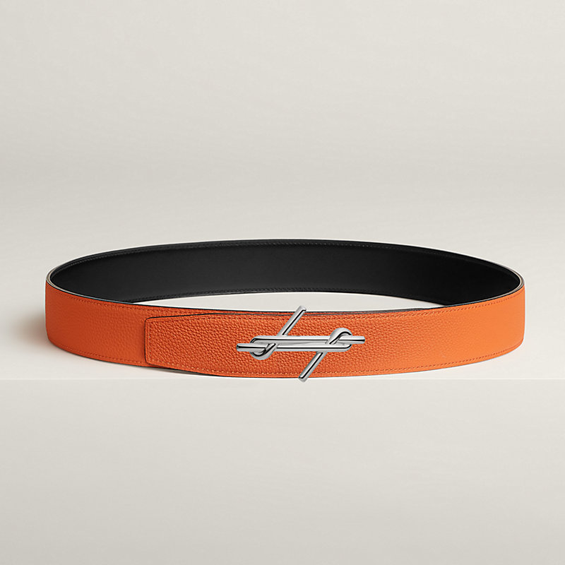 H Noue belt buckle & Reversible leather strap 38 mm