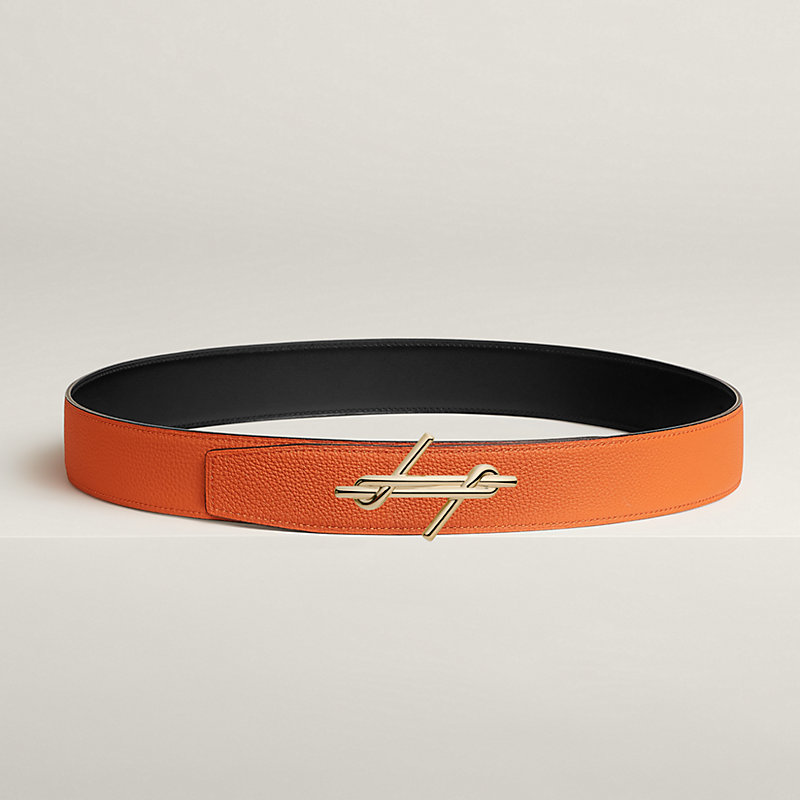 H Noue belt buckle & Reversible leather strap 38 mm