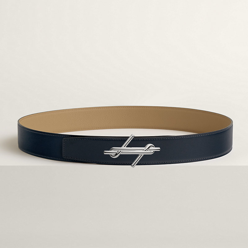 H Noue belt buckle & Reversible leather strap 38 mm