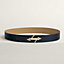 H Noue belt buckle & Reversible leather strap 38 mm, view 1 of 3