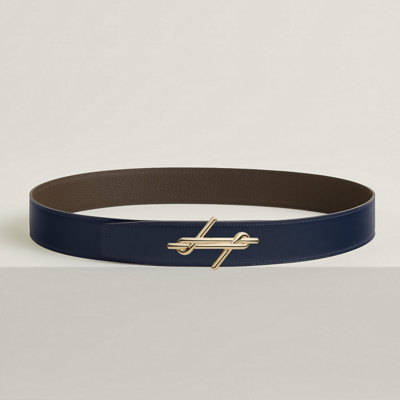 H Noue belt buckle & Reversible leather strap 38 mm