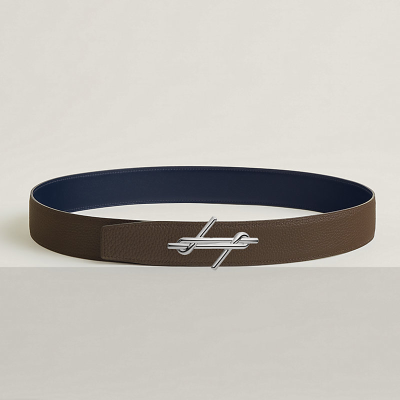 H Noue belt buckle & Reversible leather strap 38 mm