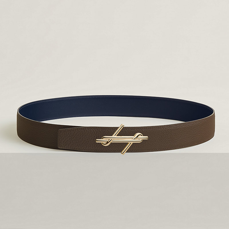 H Noue belt buckle & Reversible leather strap 38 mm
