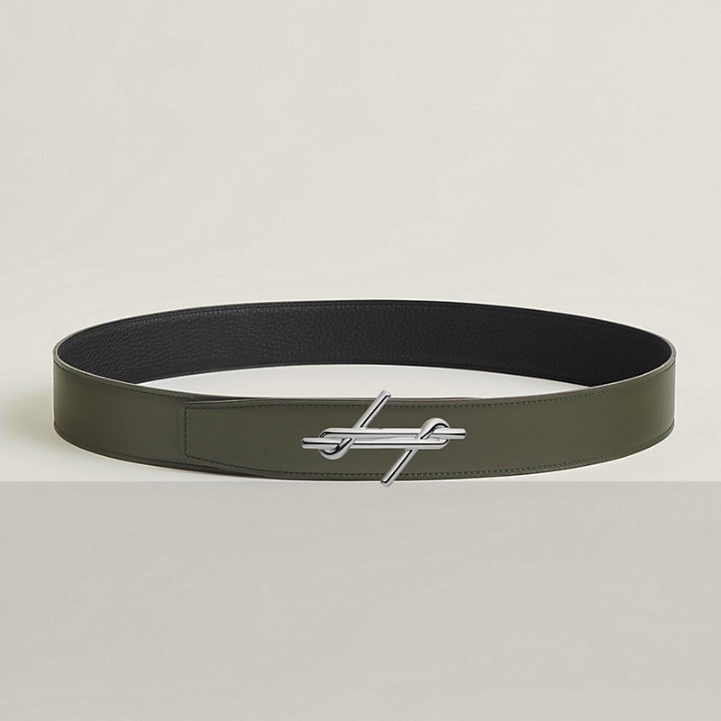 H Noue belt buckle & Reversible leather strap 38 mm