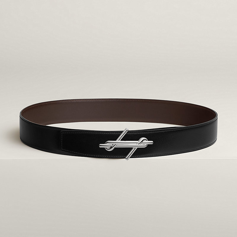 H Noue belt buckle & Reversible leather strap 38 mm