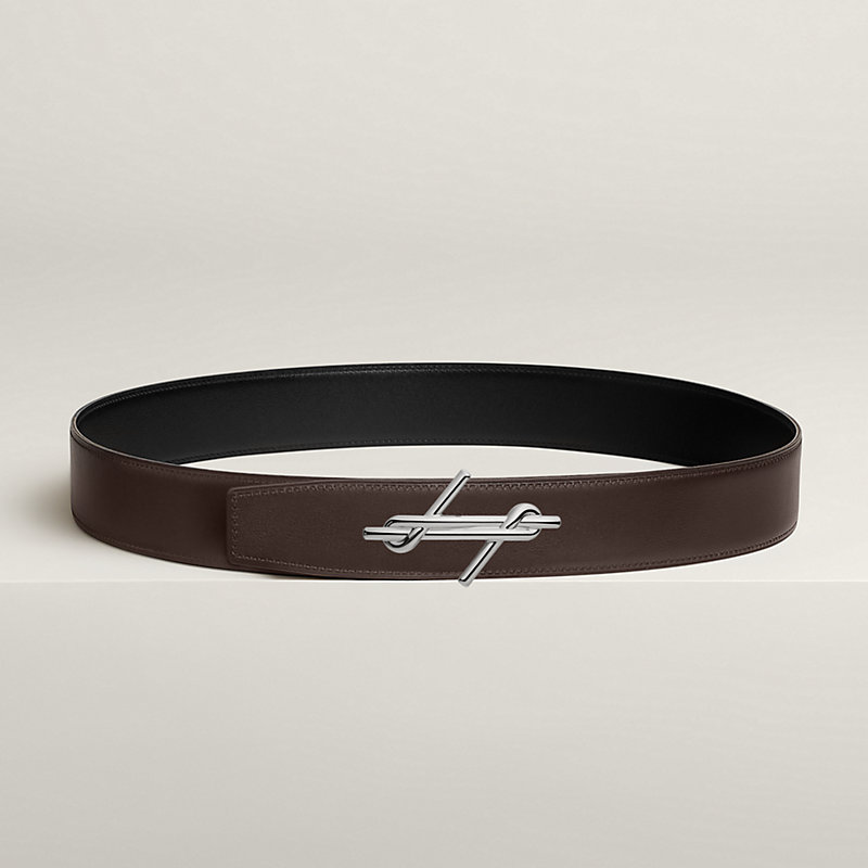H Noue belt buckle & Reversible leather strap 38 mm