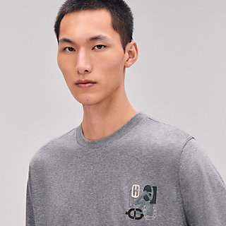 【洗練されたデザイン】 HERMES レザーパッチ Tシャツ H’Cheval h-cheval-t-shirt-with-leather-