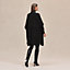 View: Worn, "H" rectangular cape poncho