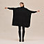 View: Worn, "H" rectangular cape poncho