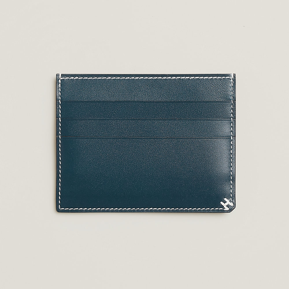 H Sellier card holder - Blue | Hermès Mainland China
