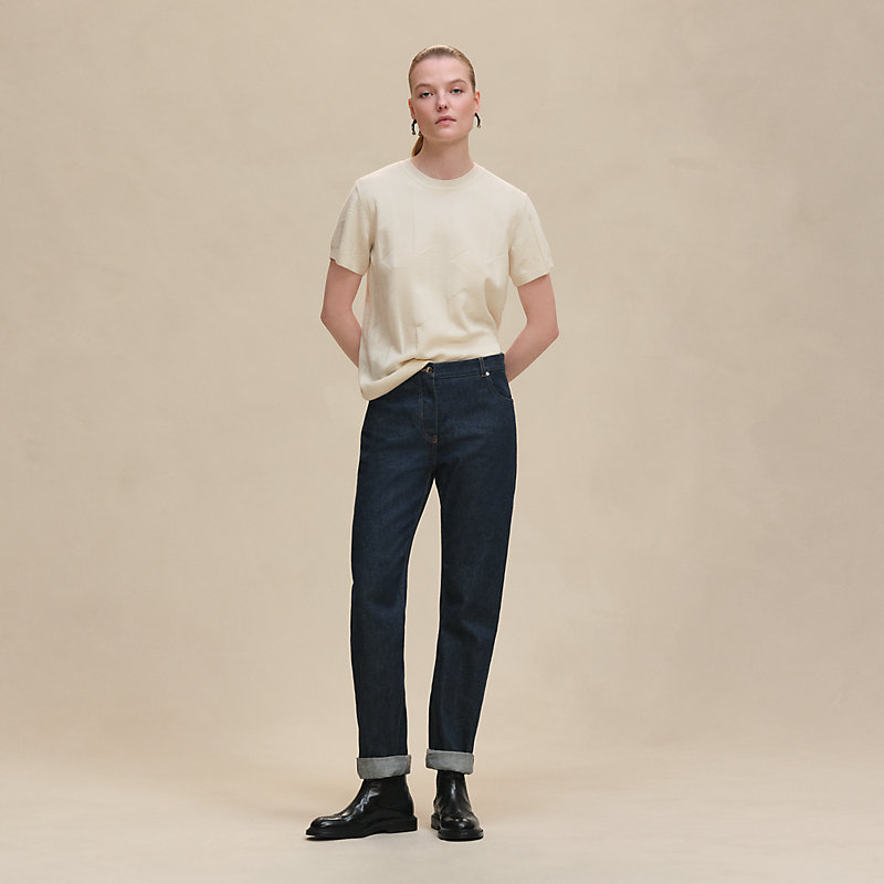 "H" short-sleeve sweater