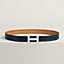 H Striee belt buckle & Contrast reversible leather strap 32&nbsp;mm, View: , view 2 of 2
