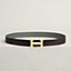 H Striee belt buckle & Reversible leather strap 32&nbsp;mm, view 1 of 2