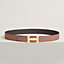 H Striee belt buckle & Reversible leather strap 32 mm, view 1 of 2