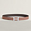 H Striee belt buckle & Reversible leather strap 32 mm, view 1 of 2