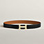 View: , H Striee belt buckle & Reversible leather strap 32 mm