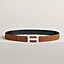 View: , H Striee belt buckle & Reversible leather strap 32 mm
