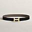 View: , H Striee belt buckle & Reversible leather strap 32 mm