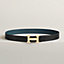 View: , H Striee belt buckle & Reversible leather strap 32 mm