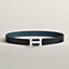 View: , H Striee belt buckle & Reversible leather strap 32 mm