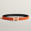 View: , H Striee belt buckle & Reversible leather strap 32 mm