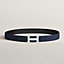 View: , H Striee belt buckle & Reversible leather strap 32 mm