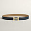 View: , H Striee belt buckle & Reversible leather strap 32 mm