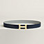 View: , H Striee belt buckle & Reversible leather strap 32 mm