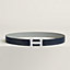 View: , H Striee belt buckle & Reversible leather strap 32 mm