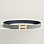 View: , H Striee belt buckle & Reversible leather strap 32 mm