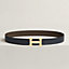 View: , H Striee belt buckle & Reversible leather strap 32 mm