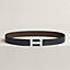 View: , H Striee belt buckle & Reversible leather strap 32 mm