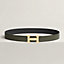 View: , H Striee belt buckle & Reversible leather strap 32 mm