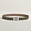 View: , H Striee belt buckle & Reversible leather strap 32 mm