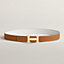 View: , H Striee belt buckle & Reversible leather strap 32 mm