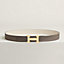 H Striee belt buckle & Reversible leather strap 32 mm, view 1 of 2