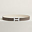 H Striee belt buckle & Reversible leather strap 32 mm, view 1 of 2