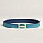 View: , H Striee belt buckle & Reversible leather strap 32 mm