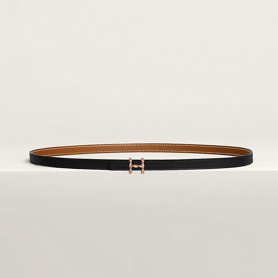 H Torsade belt buckle & Reversible leather strap 13 mm