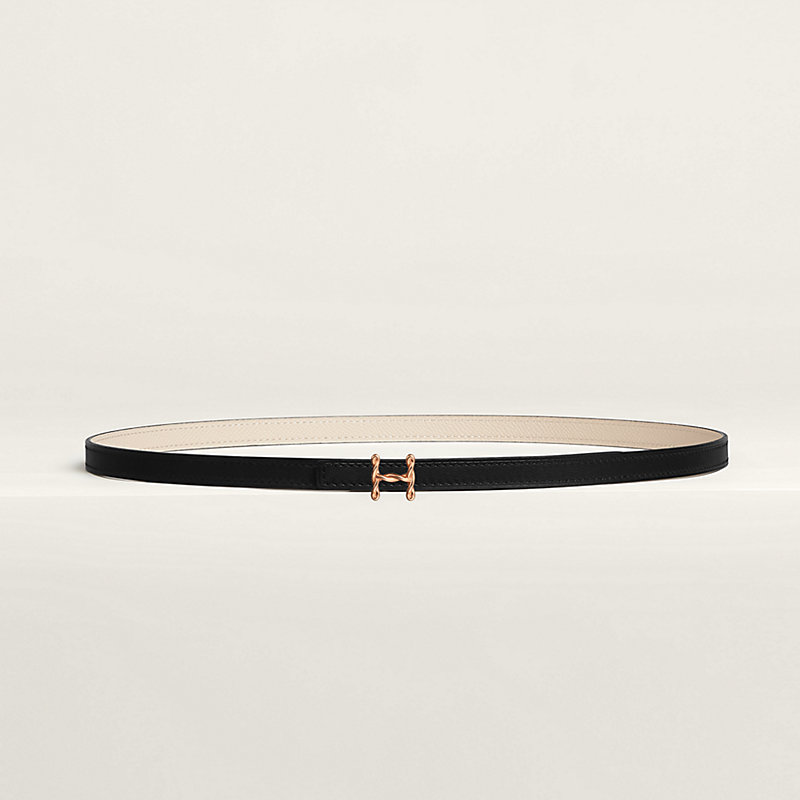 H Torsade belt buckle & Reversible leather strap 13 mm