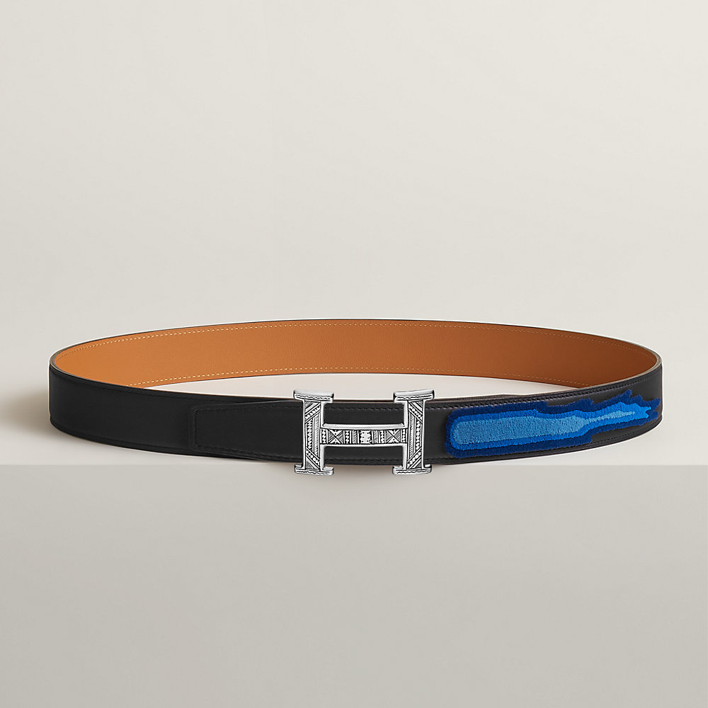 H Touareg belt buckle & Leather strap 32 mm | Hermès Mainland China