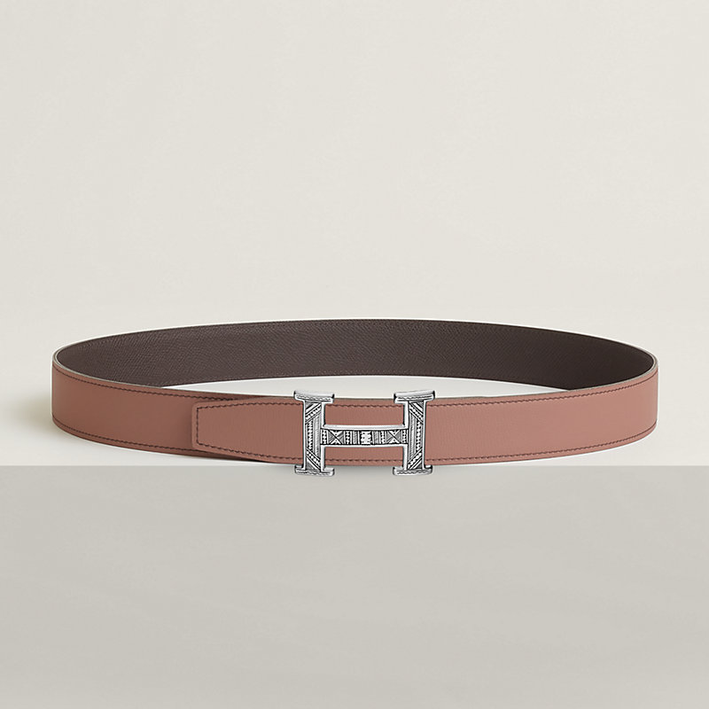 H Touareg belt buckle & Reversible leather strap 32 mm