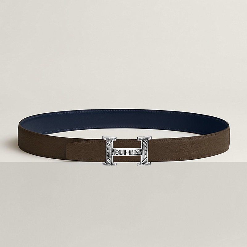 H Touareg belt buckle & Reversible leather strap 32 mm