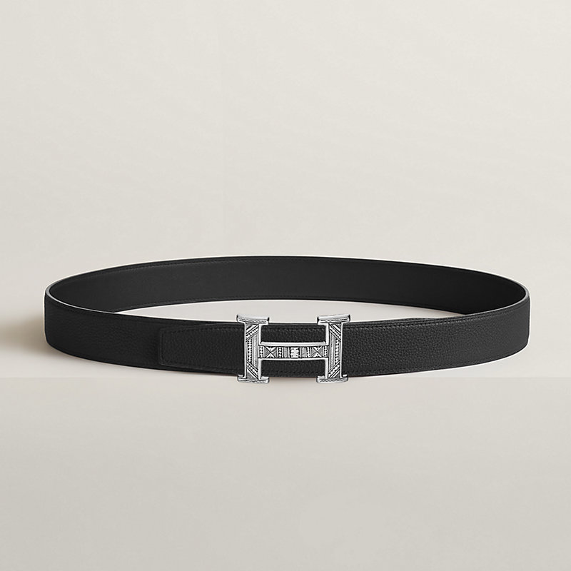H Touareg belt buckle & Reversible leather strap 32 mm