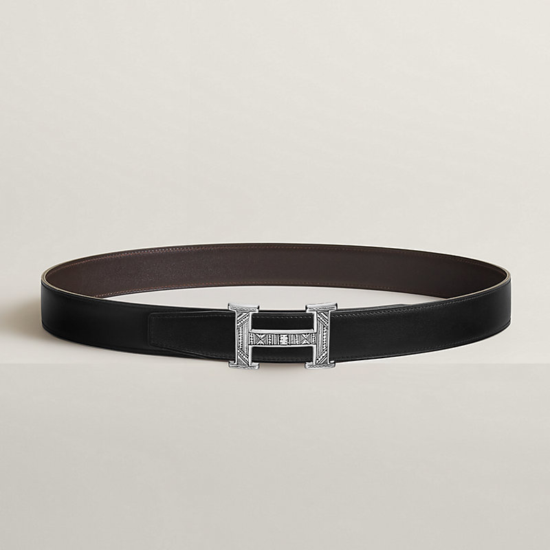H Touareg belt buckle & Reversible leather strap 32 mm