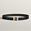 View: , H Twist belt buckle & Leather strap 32 mm