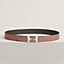 H Twist belt buckle & Reversible leather strap 32 mm, view 1 of 2