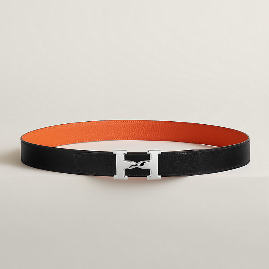 H Twist belt buckle & Reversible leather strap 32 mm