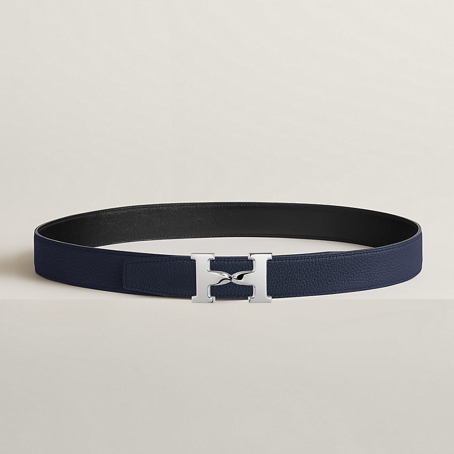 H Twist belt buckle & Reversible leather strap 32 mm