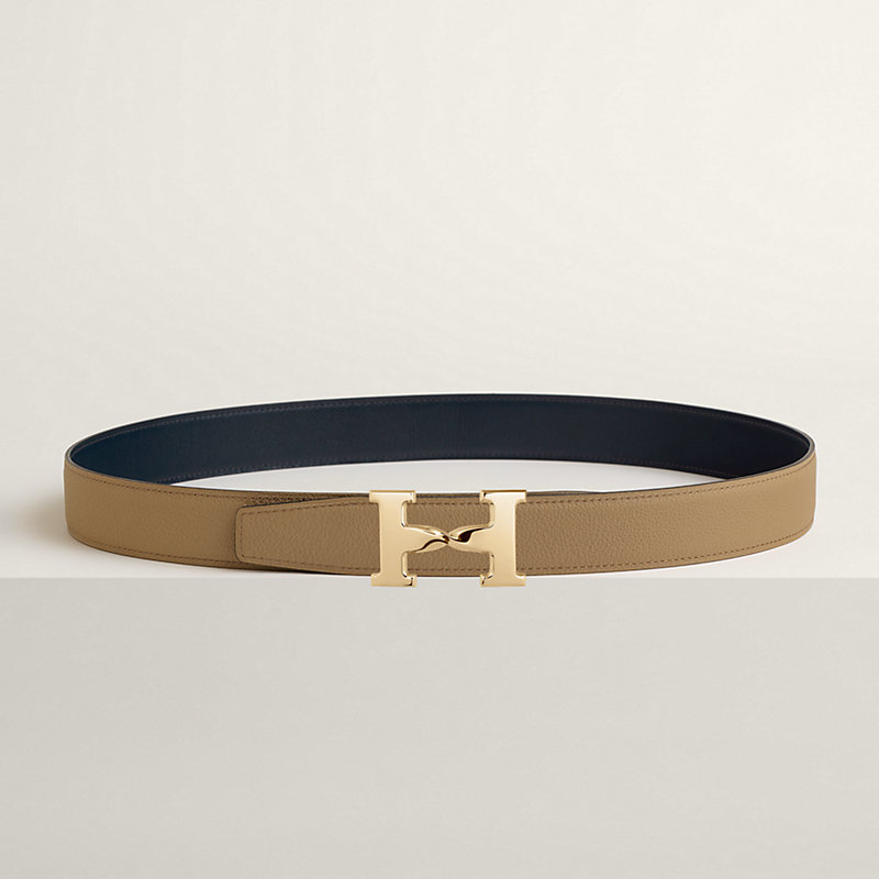H Twist belt buckle & Reversible leather strap 32 mm